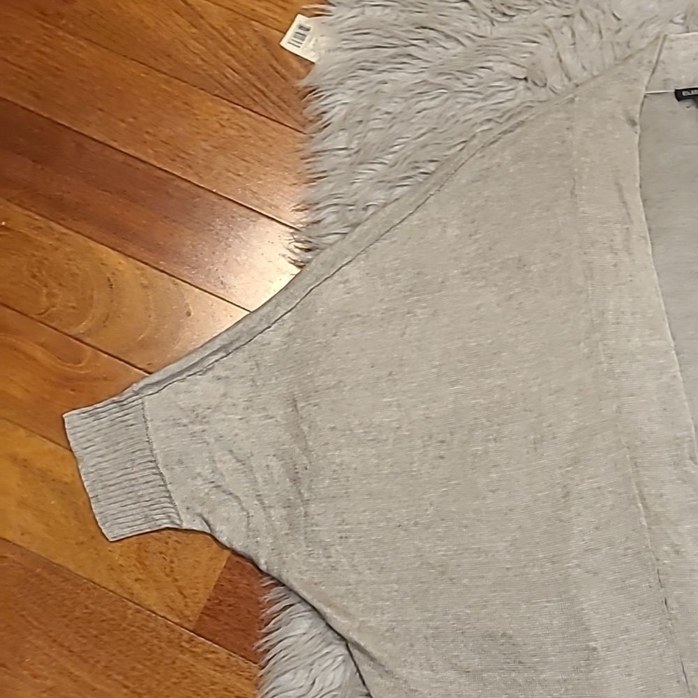 Eileen fisher womens light gray linen‎ short sleeve oversized cardigan - Picture 3 of 6